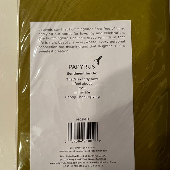 Thanksgiving - Papyrus Thanksgiving Greeting Cards Set of 2 with Elegant Designs - Picture 4 of 6